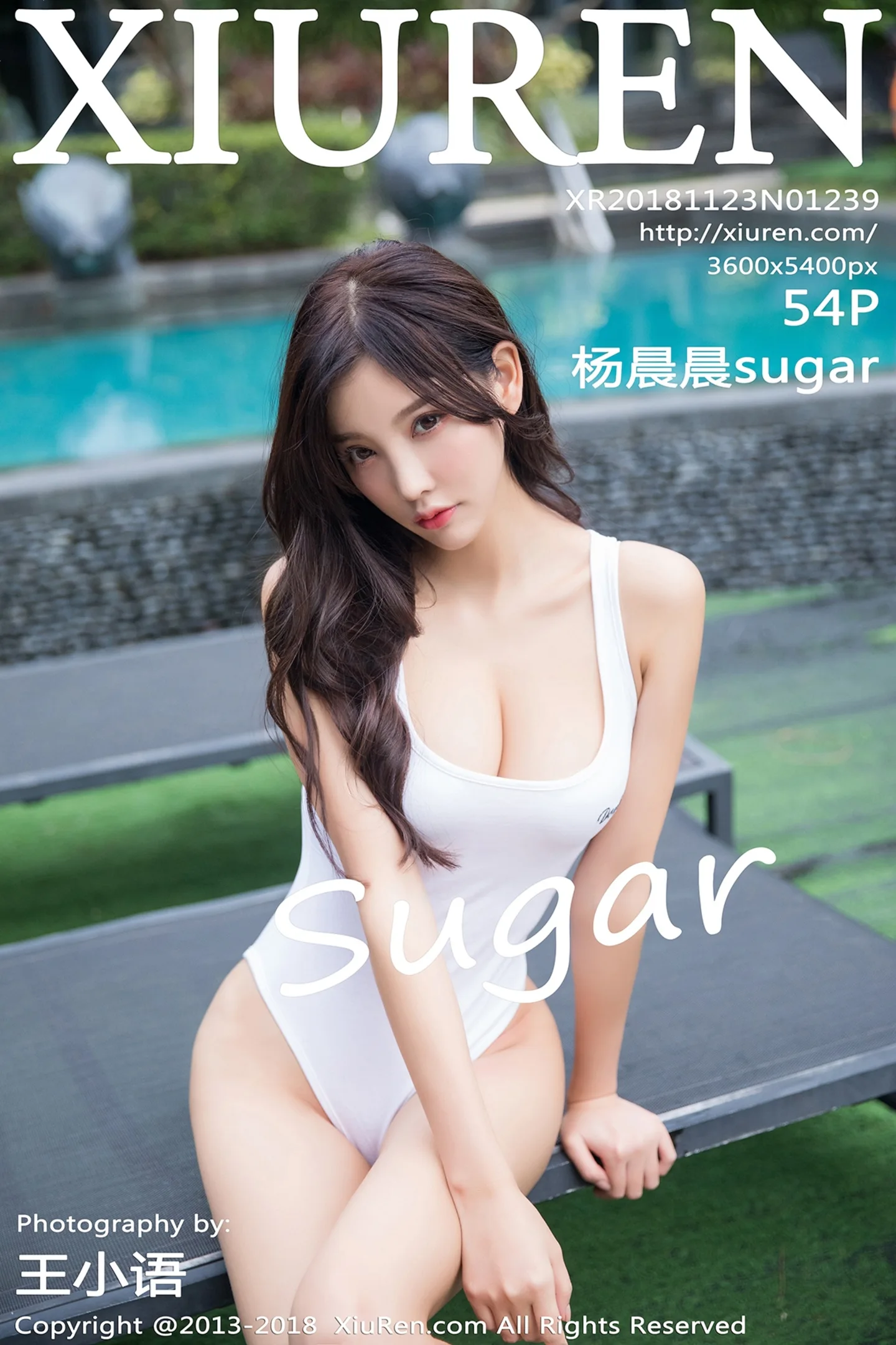 [XiuRen秀人网]No.1239_女神杨晨晨sugar泳池边白色连体比基尼秀完美身材性感写真54P-秀人网 - XiuRen.Space